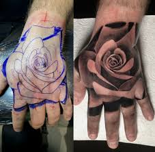 Rose Hand Black And Grey Rose Tattoo London Uk Blackandgrey Bng Realistic Handtat Black And Grey Rose Black And Grey Rose Tattoo Realistic Rose Tattoo