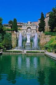 Tivoli Hermosos Jardines Donde Abundan Las Fuentes Y Los Caminos Bordeados De Arboles Roma Italia Italien