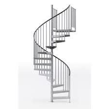 Mylen Stairs Reroute Galvanized Exterior 60in Diameter Fits Height 93 5in 104 5in 2 42in Tall Platform Rails Spiral Staircase Kit Ec60z10v004 Scala A Chiocciola Struttura Ringhiera