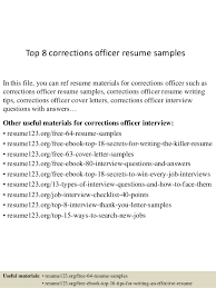 top 8 corrections officer resume samples