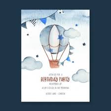 Make the card base select a cardstock paper to make the card base. Free Vector Hot Air Balloon Birthday Invitation