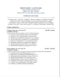 Compliance Manager Resume Example Free Download