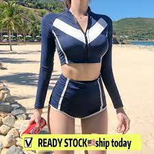 B193 3 pieces swimwear with oute. Ready Stock Malaysia Longsleeve Swimsuit Fast Delivery Bikini Set Swimsuit Swimwear Bikini Shopee Malaysia