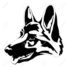 Black And White German Shepherd Painting German Shepherd Dog Head Face Black Silhouette German Shepherd Dogs Dog Drawing German Shepherd