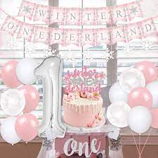 Winter wonderland offers a chance to get creative, based on what you already have and on the deals you find! Winter Onederland 1st Birthday Decorations Winter Wonderland 1st Birthday Party Decorations For Girl Pink Snowflake Themed Party Supplies Onederland Banner Cake Topper Walmart Canada