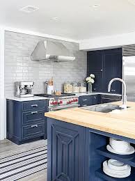 About 14% of these are countertops,vanity tops & table tops, 0% are bathroom vanities. Blue Kitchen Island With Maple Butcher Block Countertop Cottage Kitchen Benjamin Moore Raccoon Fur