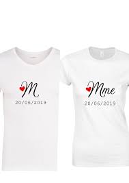 Already wifey material t shirt hubby wife marriage wedding bride wifey in training t shirt marriage girlfriend wedding fiance love. Couple Tee Shirt Madame Monsieur Et Date Du Mariage Cadeau Etsy