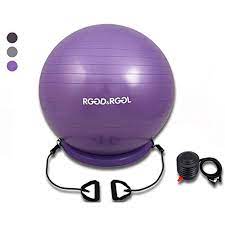 rggdandrggl yoga ball chair exercise balance ball chair 65cm with inflatable stability ring 2 resistant ball exercises balance ball chair workout accessories