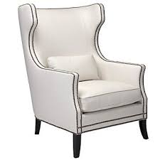 Z Gallerie Eddie Accent Chair White 1 299 White Leather Wing Back Chair Nailhead Trim Leather Wingback Chair Accent Chairs Chair