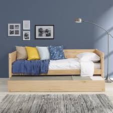 Black leather white leather dark brown leather. Mid Century Modern Twin Size Day Bed With Twin Trundle Scandinavian Oak Finish
