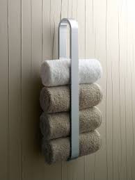 For larger towels, look for wall mounted towel bars or train racks. 20 Bathroom Towel Rack Ideas Magzhouse