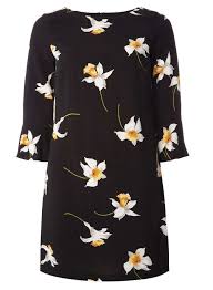 Petite Black Daffodil Dress Clothes Design Womens Shift Dresses Dresses