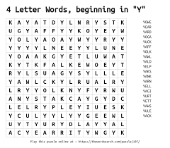 Words that start with y ; Download Word Search On 4 Letter Words Beginning In Y