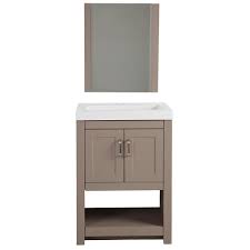 Glacier Bay Fairlake 24 In W X 19 In D Vanity In Clay With Cultured Marble Vanity Top In White With White Sink And Mirror Fl24p3 Cy The Home Depot Marble Vanity