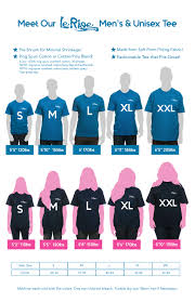 Mens Unisex Size Chart Lerage Shirts