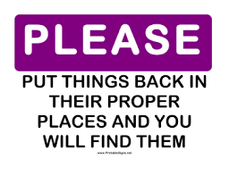 Printable Please Put Things Back Sign Business Signs Signs Backs