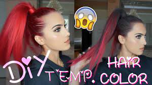 Food colorings are a great thing to use as a temporary dye, in part because they're not harsh and won't damage your hair. Diy Temporary Hair Color High Sleek Ponytail Youtube