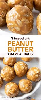 3 Ingredient Peanut Butter Oatmeal Balls No Bake Beaming Baker In 2020 Peanut Butter Recipes Almond Butter Recipes Peanut Butter Oatmeal Balls