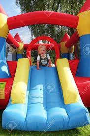 Check spelling or type a new query. Child On Bouncy Castle Inflatable Blow Up Toy For Kid In Garden Stock Photo Picture And Royalty Free Image Image 5767458