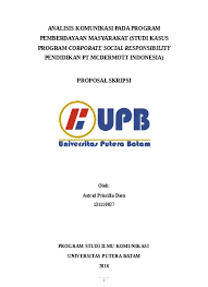 Proposal kegiatan  workshop bisnis batik dan handycraft  d. Contoh Proposal Skripsi Analisis Komunik 1