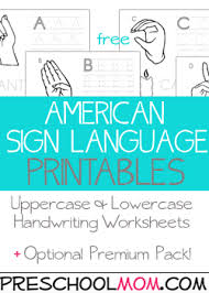 Over 500 Free Preschool Worksheets American Sign
