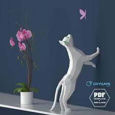 Doch abhängig von deinen vorstellungen lohnt es sich. Katze Papercraft 3d Pdf Vorlage Papercraft Tiere Low Poly Etsy