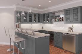 Our cabinetry features wood constructions, superior hardware and durable paints and finishes. Pai Play Gray Shaker Kitchen Cabinets