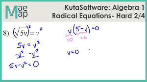 Kutasoftware Algebra 1 Radical Equations Hard Part 1 Youtube