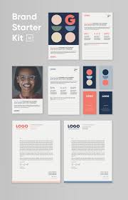 Present your designs of logos and stationery in this brand book guideline template. Brand Starter Kit For Indesign Brand Guidelines Template Pack