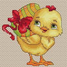 Thistles to the easter party counted cross stitch pattern~easter bunny~easter eggs~chicken cross stitch~spring cross stitch. Cross Stitch Pattern Cute Easter Chicken Crossstitchclub