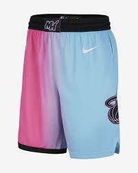 After using hot pink, white, black, and electric blue as the base color for previous iterations of their vice jerseys, the final permutation for the heat appears to be all of the above. Miami Heat City Edition 2020 Men S Nike Nba Swingman Shorts Nike Gb