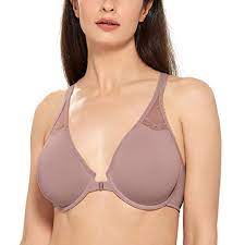 Delimira Women S Unlined Racerback Bra Seamless Underwire Front Closure Bras Mochaccino 42f Pricepulse