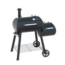Landmann Vinson 200 Charcoal Wood Grill Smoker In Black 480511 The Home Depot Charcoal Smoker Grilling Wood Grill