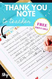 Thank You Note To Teacher In 2021 Thank You Note To Teacher Teacher Thank You Notes Teacher Appreciation Printables