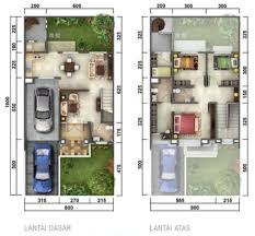 Bentuk rumah 7 x 16. Lingkar Warna 5 Denah Rumah Minimalis Ukuran 8x16 Meter 4 Kamar Tidur 2 Lantai Tampak Depan