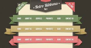 Retro Web Ribbons Vintage Psd Pack Psd Web Elements Pixeden Vintage Web Design Free Web Design Web Template Design