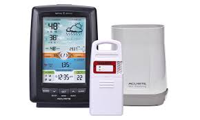 Lightning is a type of weather phenomenon that involves bright flashes of light in the sky and sometimes down to the ground. Weather Station With Rain Gauge And Lightning Detector