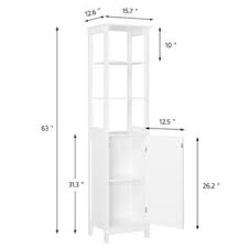 A tall bathroom storage unit will increase the amount of storage your bathroom can hold. Yaheetech Floor Cabinet Wooden Tall Bathroom Storage Cabinet With 3 Tier Shelf Free Standing Tower Multifunctional Organizer Rack Stand