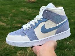 2021 Latest Air Jordan 1 Mid Blue Suede White Shoes Da4666 100 In 2020 Nike Shoes Women Blue Suede Air Jordans