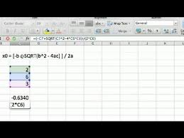 Quadratic Equations Using Excel Using Microsoft Excel Youtube