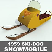 Antique Snowmobile 3d Model Snowmobile Vintage Sled Vintage Ski