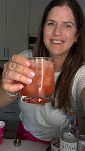 Watermelon 🍉 marg meets an aperol Paloma , In a shaker with ice add:, 1.75  oz blanco tequila @tequilaocho , .75 oz @aperol , 1 oz fresh watermelon  juice , 1/2 of a lime freshly squeezed , Pinch of ...