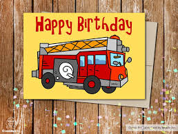 Happy Birthday Card Printable Boy Fire Truck Birthday Card Printable Birthday Cards Fire Car Card Digital Templateprintable Enve Birthday Card Printable Download Birthday Cards Birthday Cards