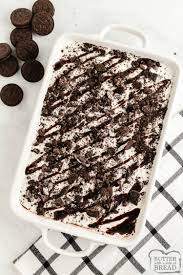 In a small bowl, beat cream cheese and confectioners' sugar until smooth; Layered Oreo Pudding Dessert Butter With A Side Of Bread