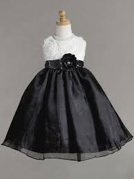 White Ribboned Taffeta Top With Black Organza Skirt Flower Girl Dress Pattern Girls Formal Dresses Kids Flower Girl Dresses