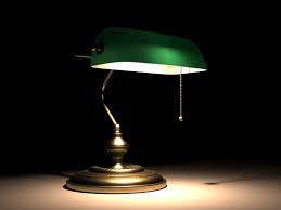 Lampe De Notaire Banquier Opaline Verte Avec Le Petit Cordon Bibliotheek Lampen