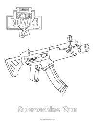 Fn scar assault rifle coloring page free printable coloring pages. Fortnite Submachine Gun Coloring Page Super Fun Coloring