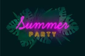 Tropical Neon Lettering With Summer Vibe Free Vector Freepik Freevector Party In 2020 Vector Free Summer Vibes Neon