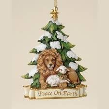 Pentacle acorn christmas tree hanging ornaments foam candy mini square gift box. Peace On Earth Lion Lamb Tree Christmas Ornament By Roman Goldfingers Gifts