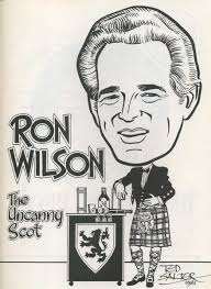 Ron Wilson caricature 1988 from The Magic Castle Walls of Fame by Ted Salter
